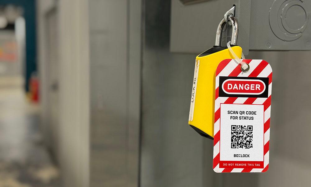 Lockout tagout lock and tag in a manufacturing environment