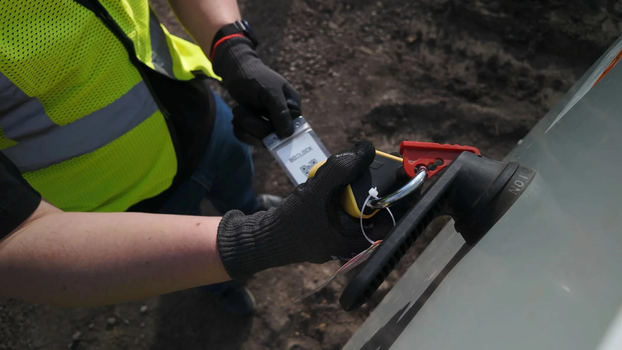 QR-enabled digital lockout tagout tag in a hazardous energy isolation deployment